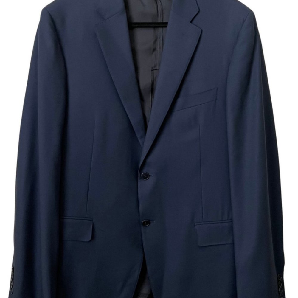 Canali Blazer Mens US 36L IT 52 Blue 100% Wool Travel Water Resistant Sportscoat
